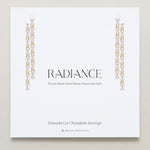Bryan Anthonys Radiance Collection Baguette Chandelier Earrings Emerald Cut in Gold On Card