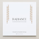 Bryan Anthonys Radiance Collection Baguette Chandelier Earrings Emerald Cut in Gold On Card