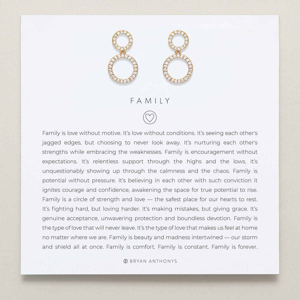Bryan Anthonys Family Drop Earrings Gold