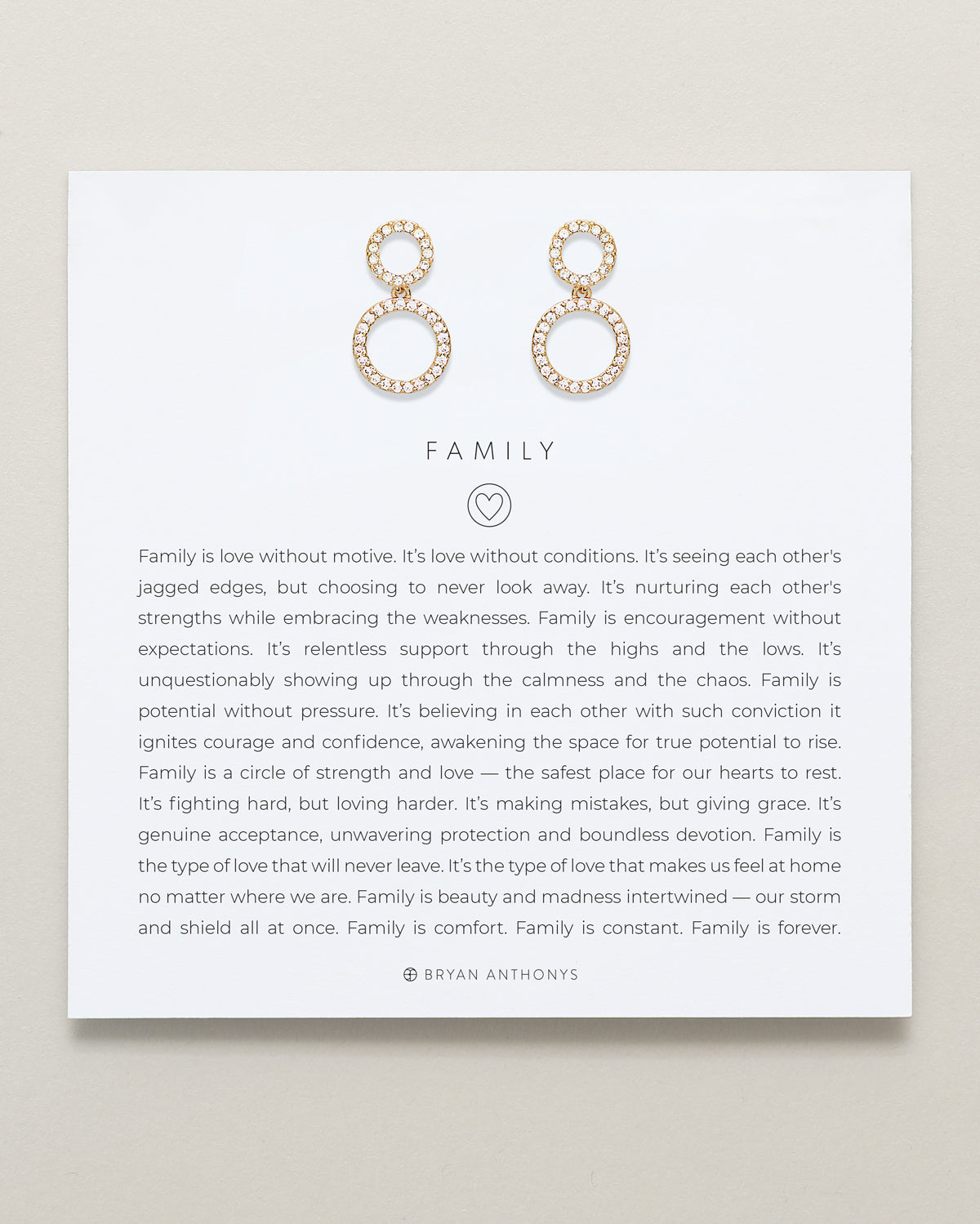 Bryan Anthonys Family Drop Earrings Gold