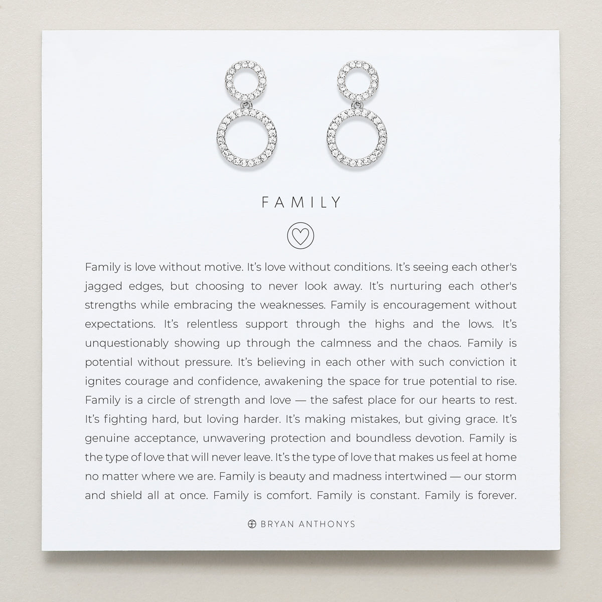 Bryan Anthonys Family Drop Earrings Silver