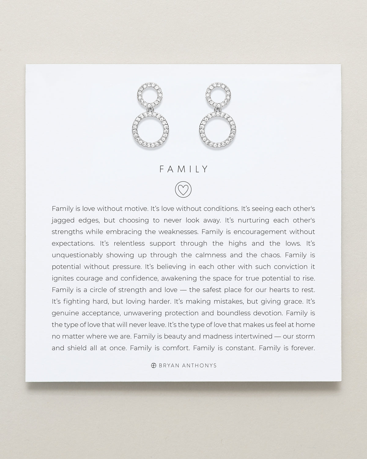 Bryan Anthonys Family Drop Earrings Silver