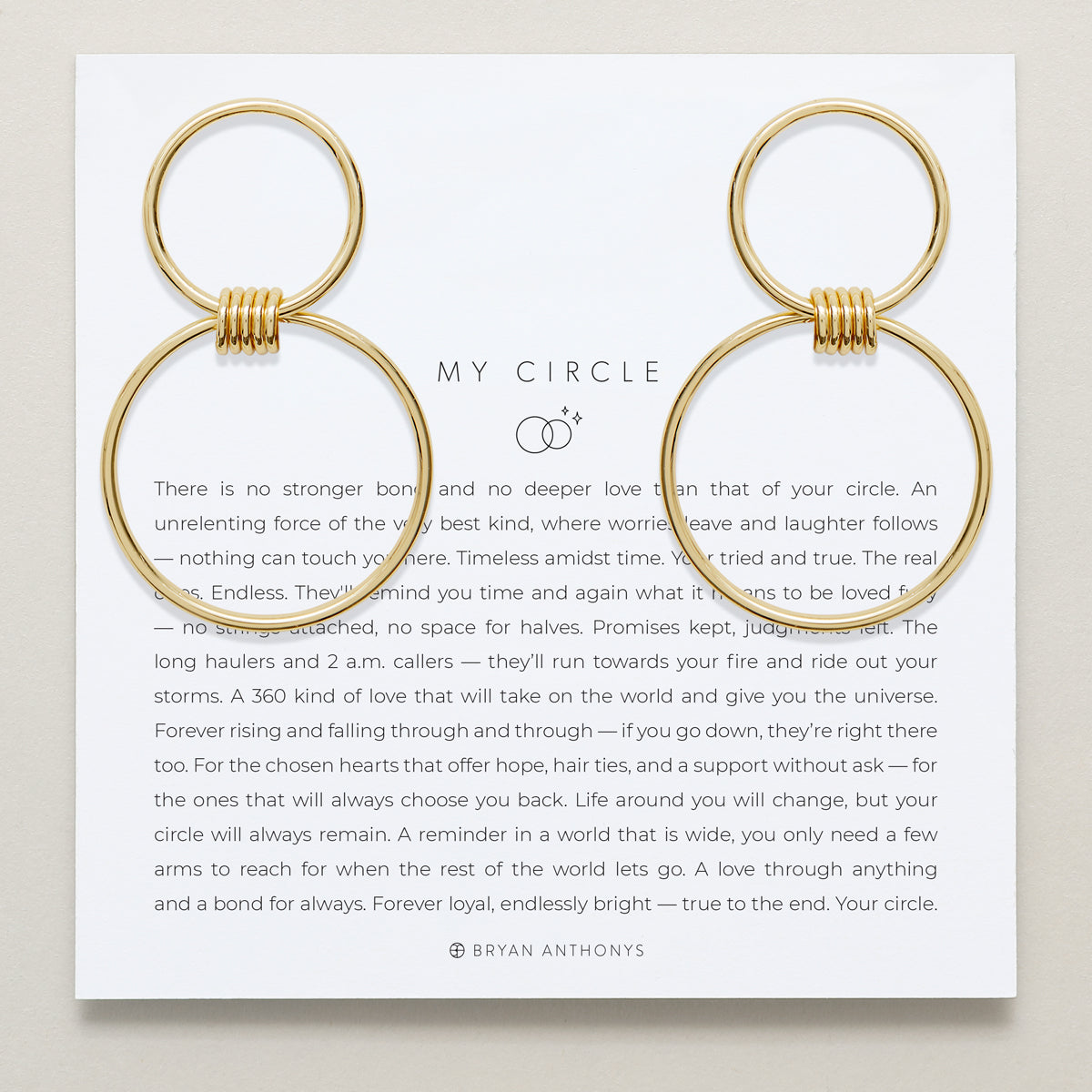 Bryan Anthonys My Circle Friendship Statement Hoop Earrings Gold