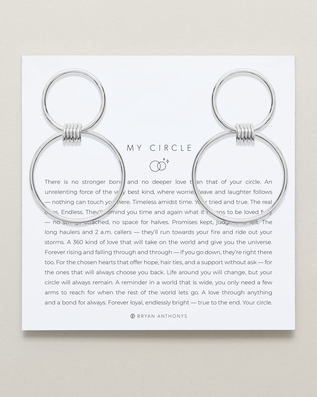 Bryan Anthonys My Circle Friendship Statement Hoop Earrings Silver