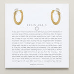 Bryan Anthonys Begin Again Midi Hoops Earrings In Gold On Meaning Card