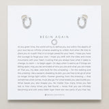 Bryan Anthonys Begin Again Mini Hoop Earrings in Silver On Meaning Card