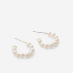 Bryan Anthonys Grit Seed Pearl Gold Mini Hoop Earrings Macro