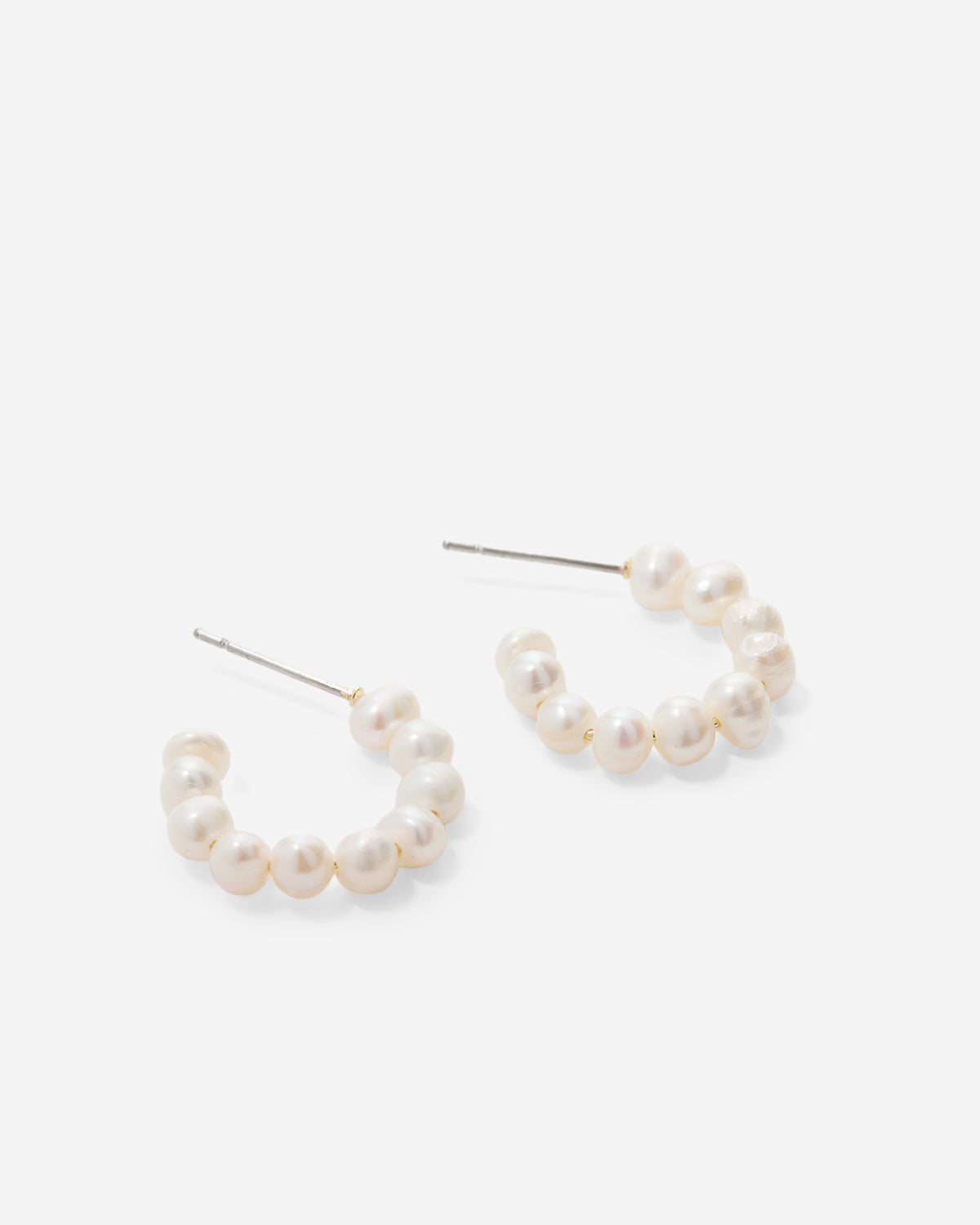 Bryan Anthonys Grit Seed Pearl Gold Mini Hoop Earrings Macro