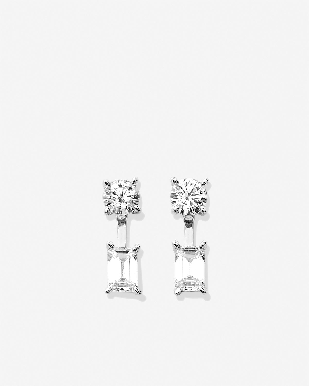 Bryan Anthonys Radiance Collection Emerald Cut Ear Jackets Silver