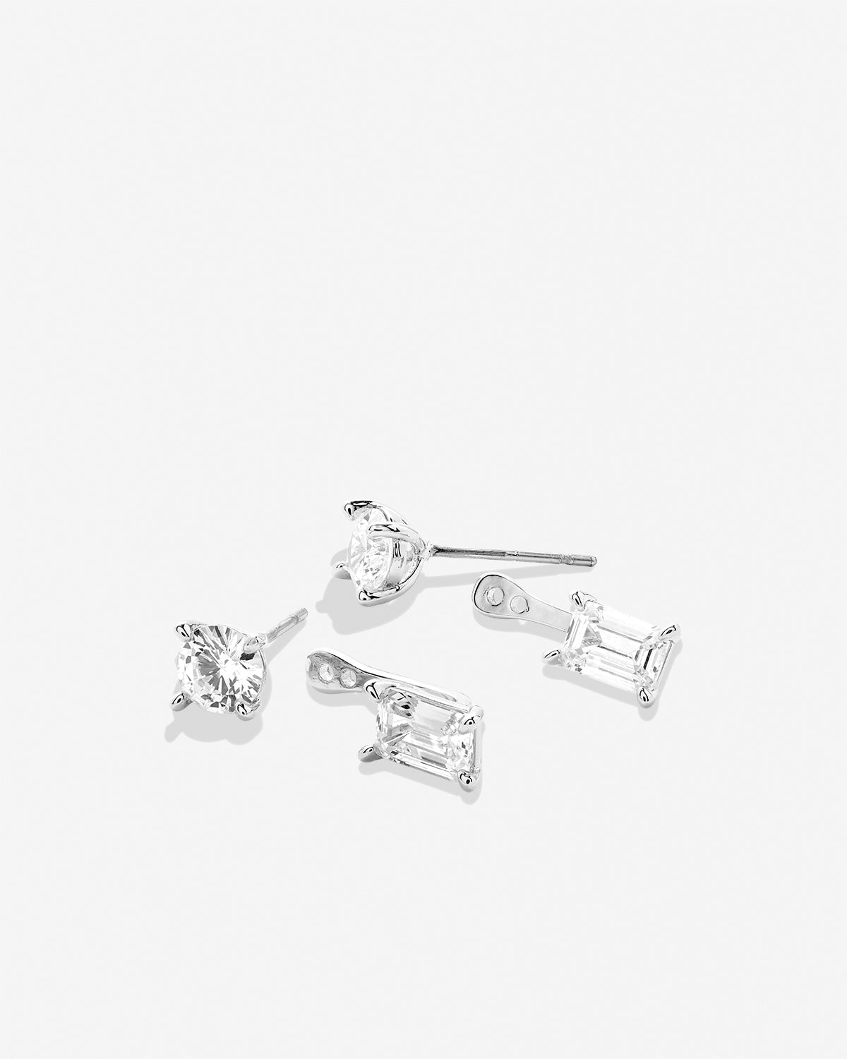 Bryan Anthonys Radiance Collection Emerald Cut Ear Jackets Silver