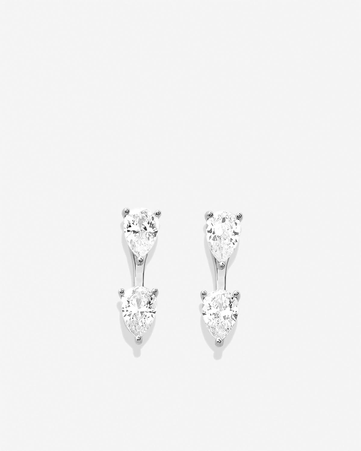 Bryan Anthonys Radiance Collection Pear Cut Ear Jackets Silver