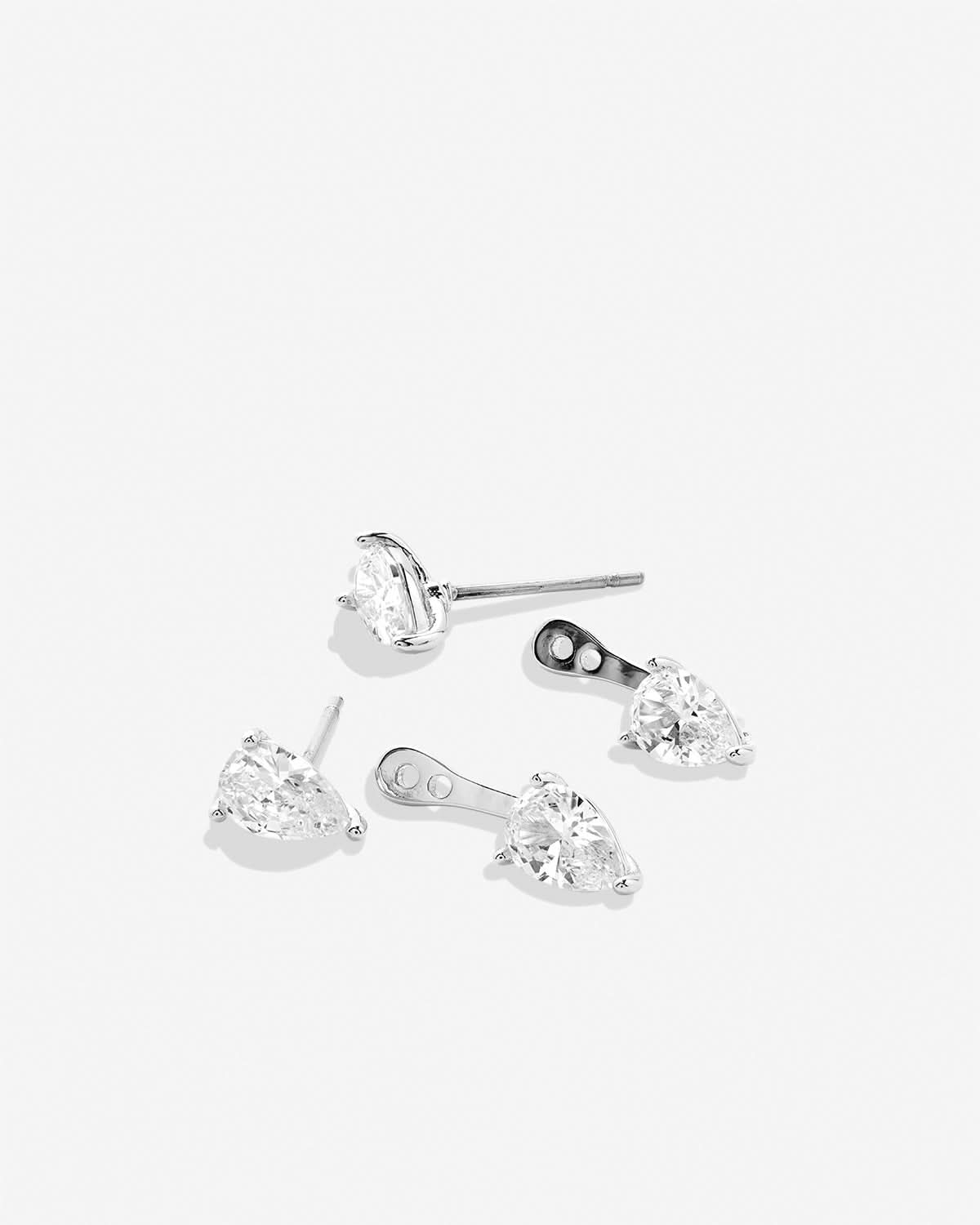 Bryan Anthonys Radiance Collection Pear Cut Ear Jackets Silver