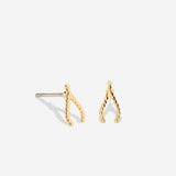 Bryan Anthonys Just For Luck Collection Wishbone Earrings Gold