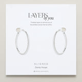 Bryan Anthonys Layers of You Aligned Silver Hoop Earrings On Card