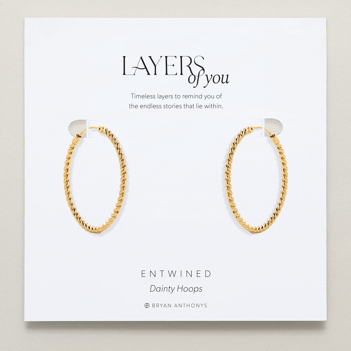 Bryan Anthonys Layers of You Entwined Gold Hoop Earrings On Card