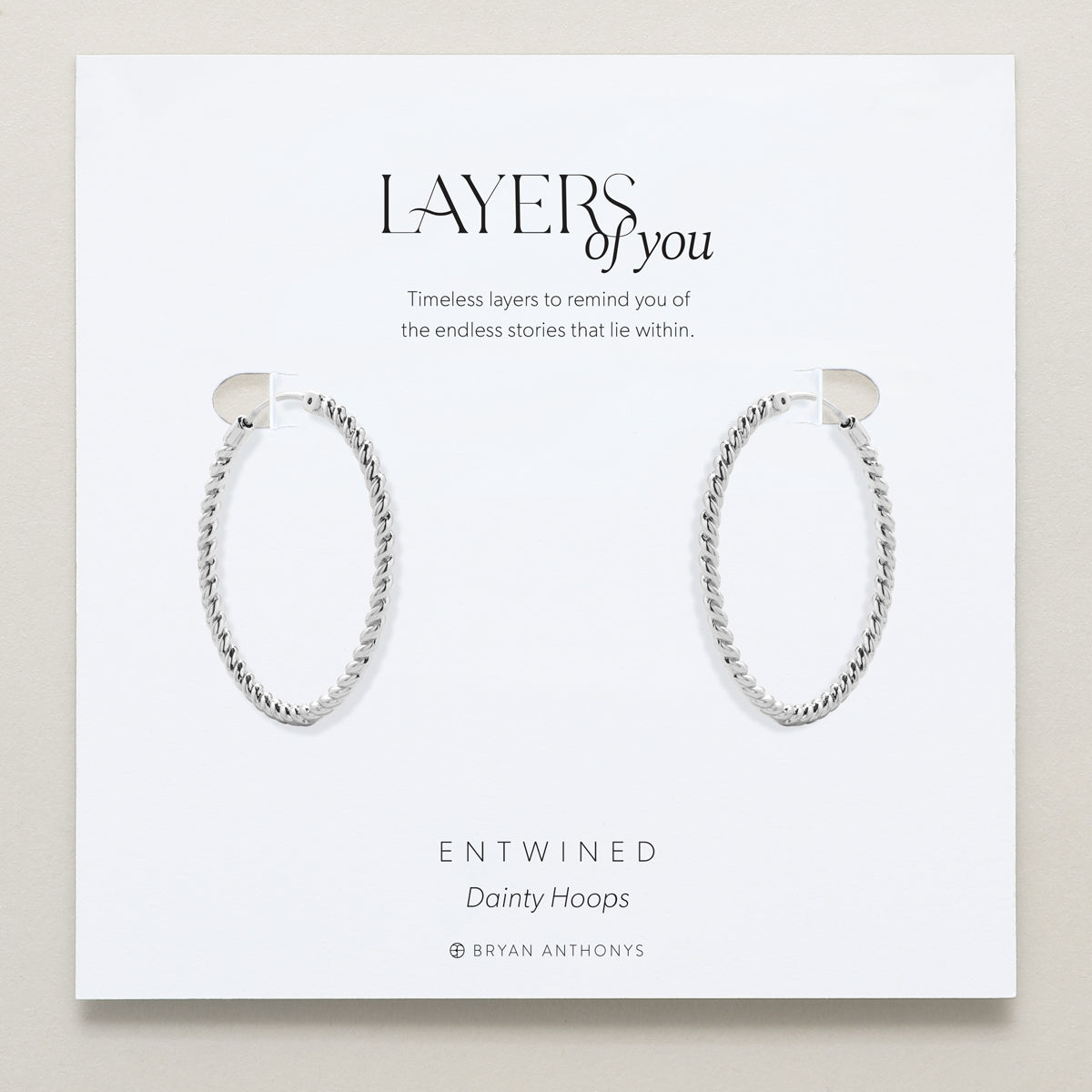 Bryan Anthonys Layers of You Entwined Silver Hoop Earrings On Card