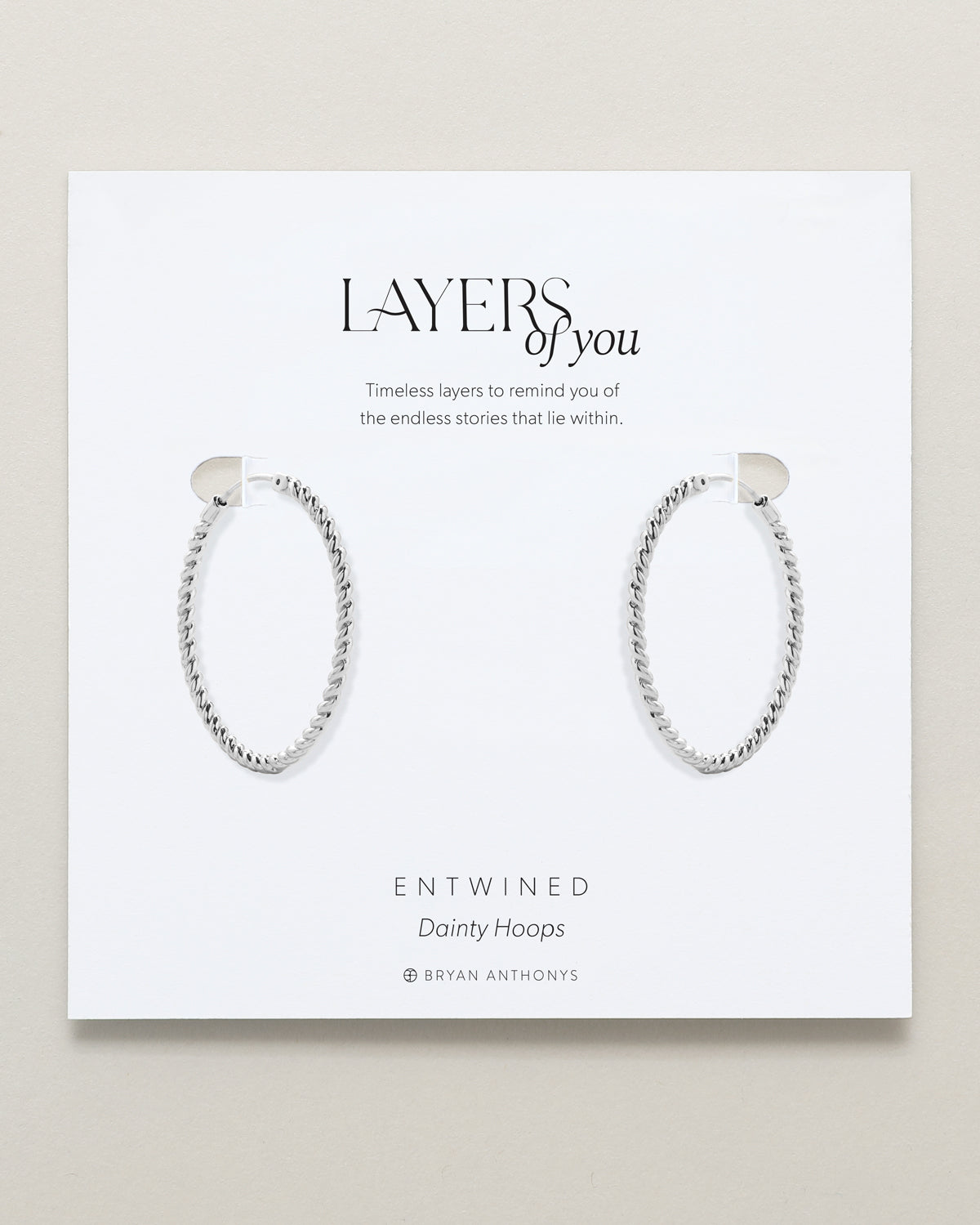 Bryan Anthonys Layers of You Entwined Silver Hoop Earrings On Card