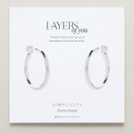 Bryan Anthonys Layers of You Simplicity Silver Hoop Earrings On Card