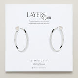 Bryan Anthonys Layers of You Simplicity Silver Hoop Earrings On Card