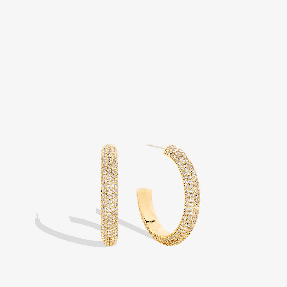 Bryan Anthonys Unstoppable Pave Midi Hoops Gold