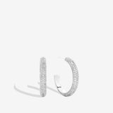 Bryan Anthonys Unstoppable Pave Midi Hoops Silver