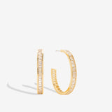 Bryan Anthonys Radiance Collection Baguette Maxi Hoop Earrings Gold
