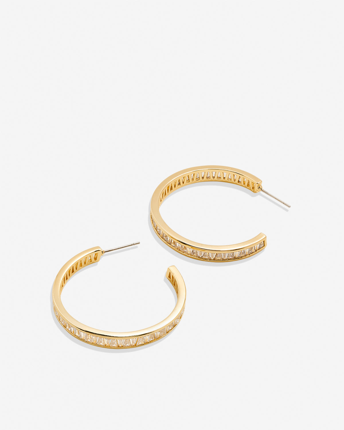 Bryan Anthonys Radiance Collection Baguette Maxi Hoop Earrings Gold