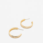 Bryan Anthonys Radiance Collection Baguette Midi Hoop Earrings Gold