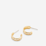 Bryan Anthonys Radiance Collection Baguette Mini Hoop Earrings Gold