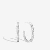 Bryan Anthonys Radiance Collection Baguette Maxi Hoop Earrings Silver