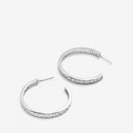 Bryan Anthonys Radiance Collection Baguette Maxi Hoop Earrings Silver