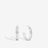 Bryan Anthonys Radiance Collection Baguette Midi Hoop Earrings Silver 