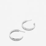 Bryan Anthonys Radiance Collection Baguette Midi Hoop Earrings Silver 