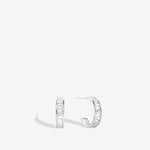 Bryan Anthonys Radiance Collection Baguette Mini Hoop Earrings Silver