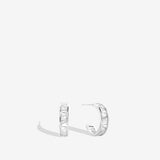 Bryan Anthonys Radiance Collection Baguette Mini Hoop Earrings Silver