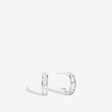 Bryan Anthonys Radiance Collection Baguette Mini Hoop Earrings Silver