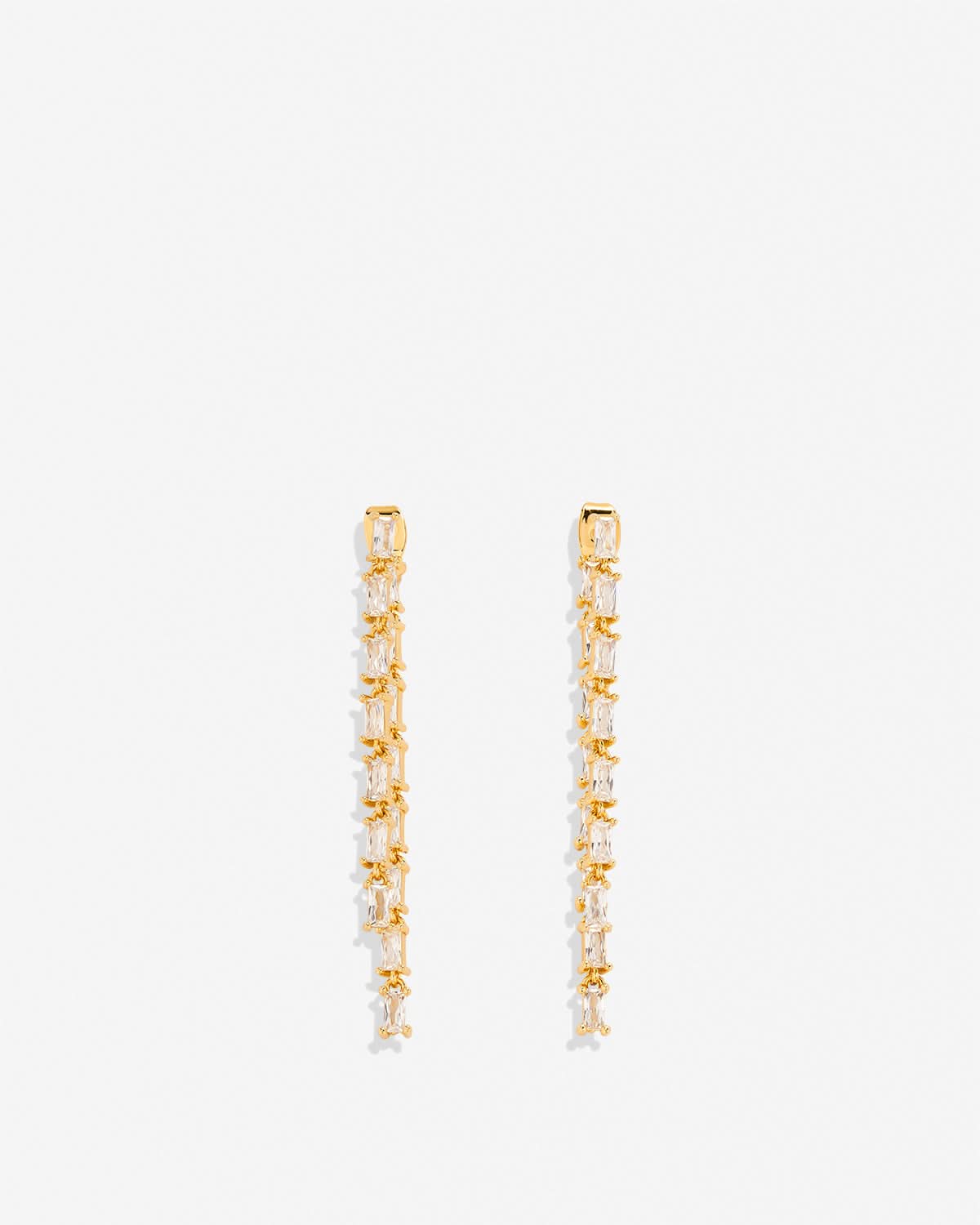 Bryan Anthonys Radiance Collection Baguette Chandelier Earrings Emerald Cut Gold