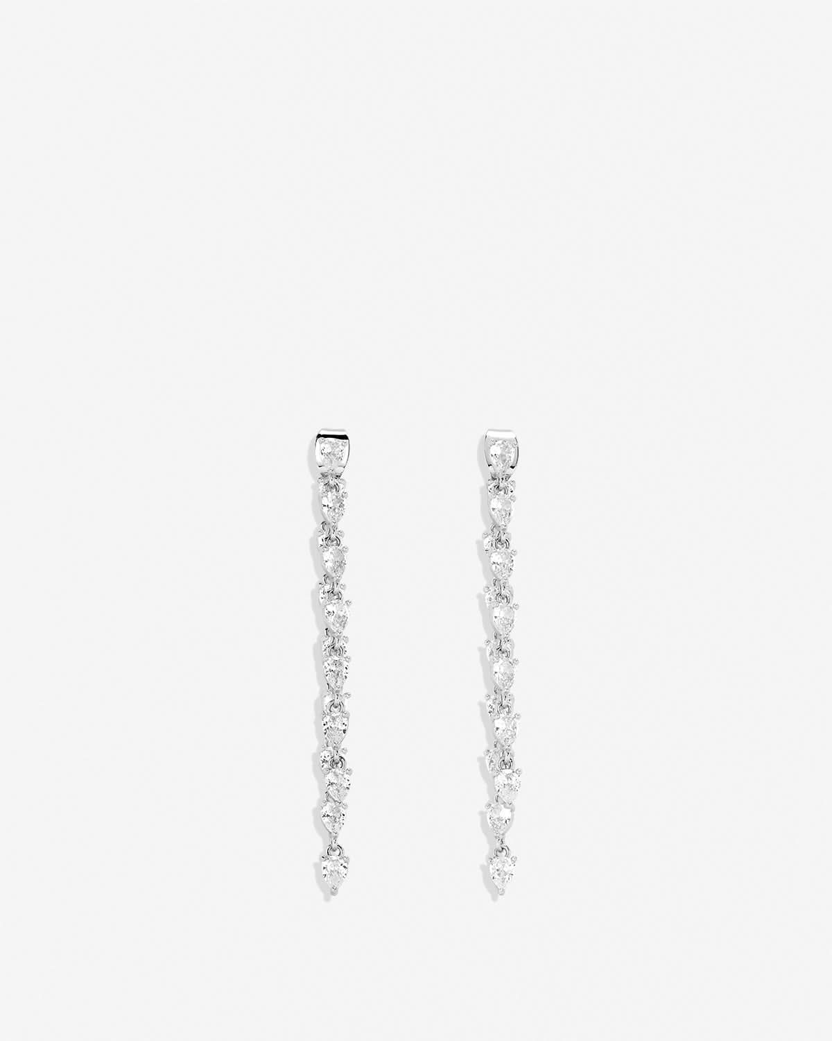 Bryan Anthonys Radiance Collection Pear Cut Chandelier Earrings Silver