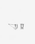 Bryan Anthonys Radiance Collection Baguette Stud Earrings Silver