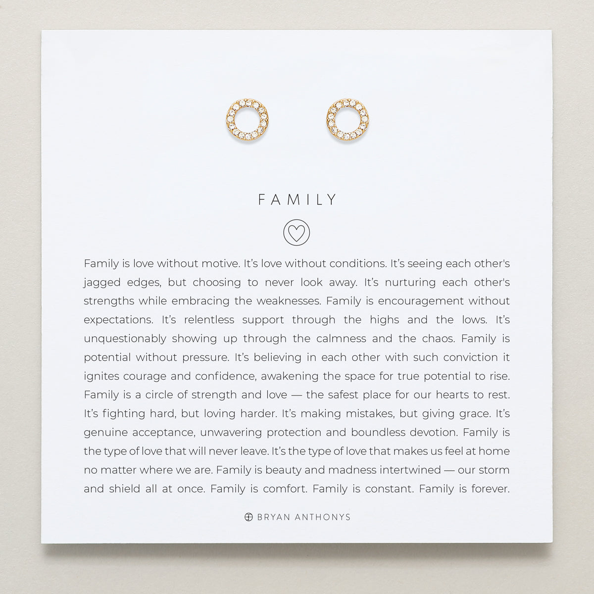 Bryan Anthonys Family Stud Earrings Gold
