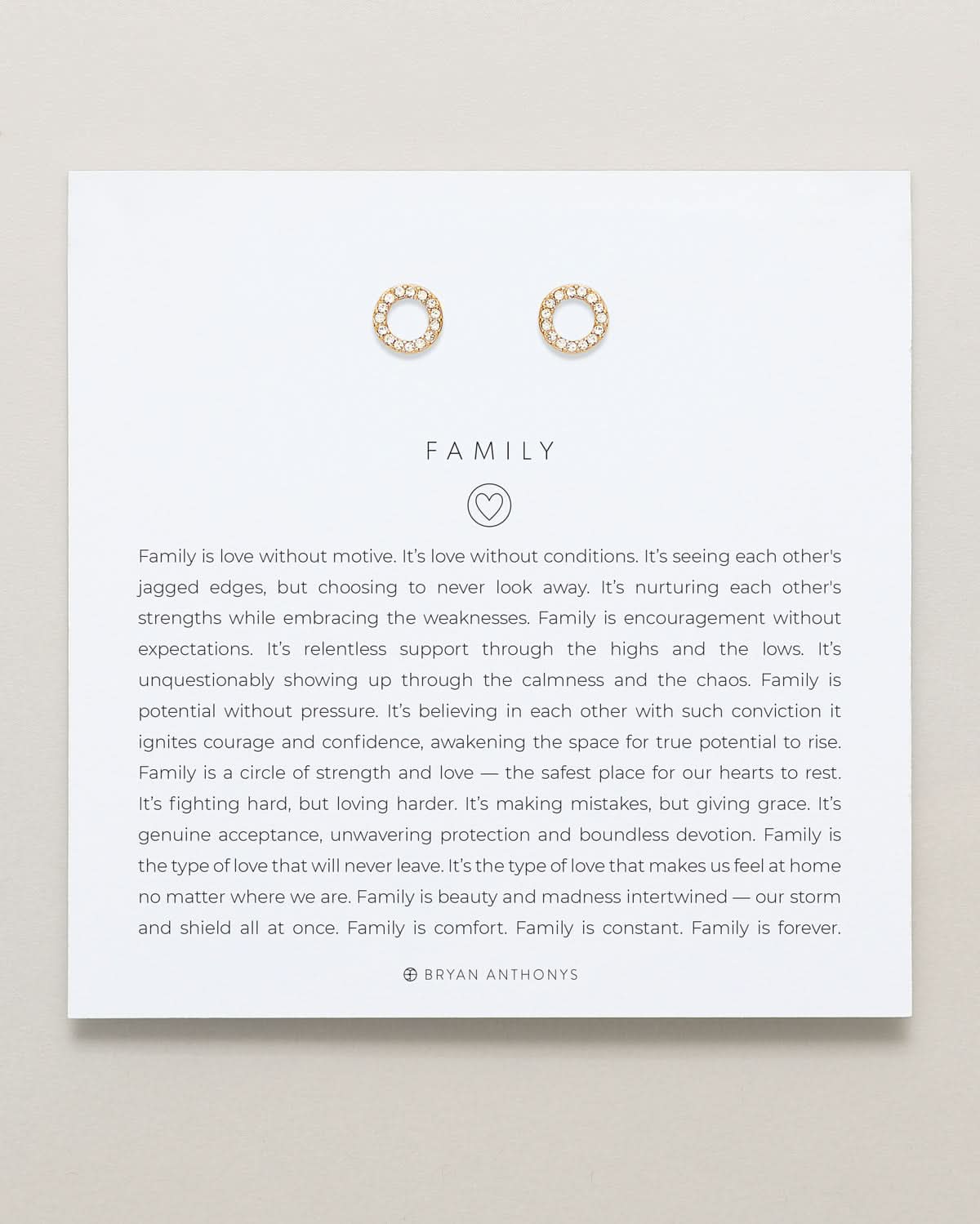 Bryan Anthonys Family Stud Earrings Gold