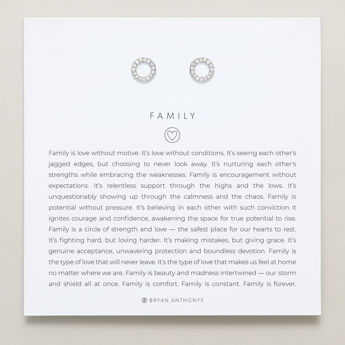 Bryan Anthonys Family Stud Earrings Silver