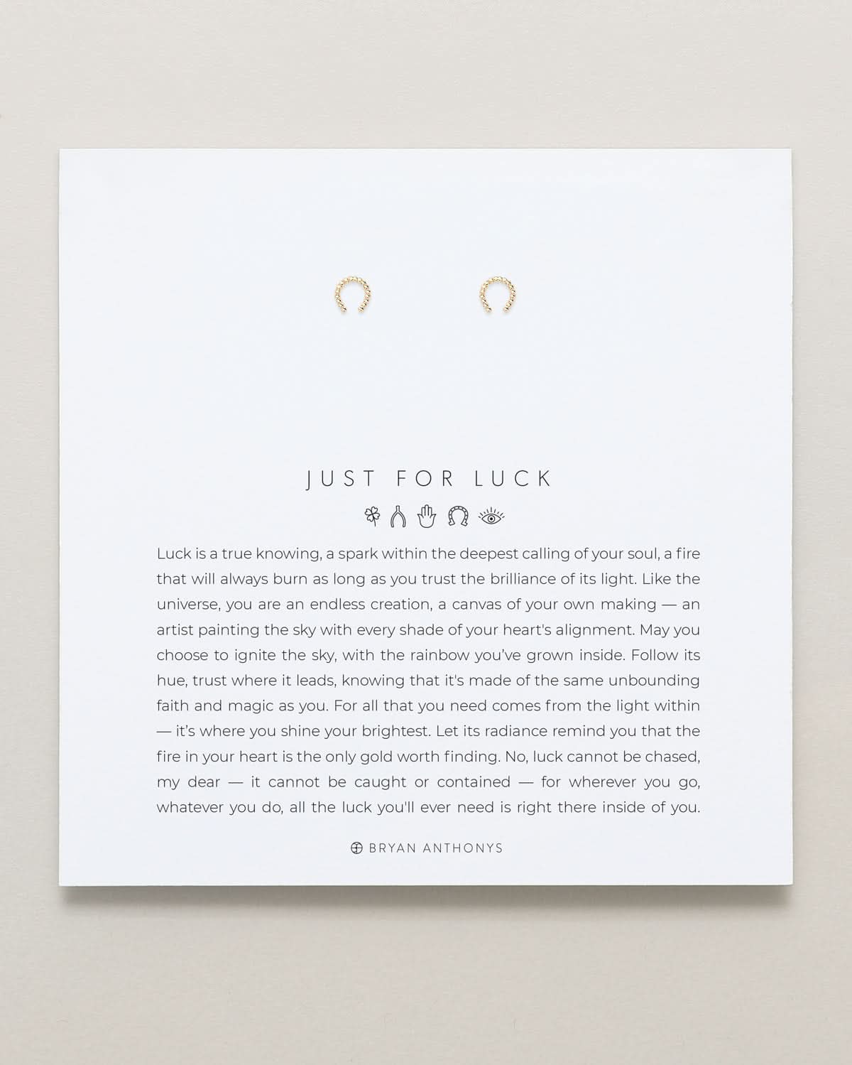 Bryan Anthonys Just For Luck Horse Shoe Gold Earring On Card