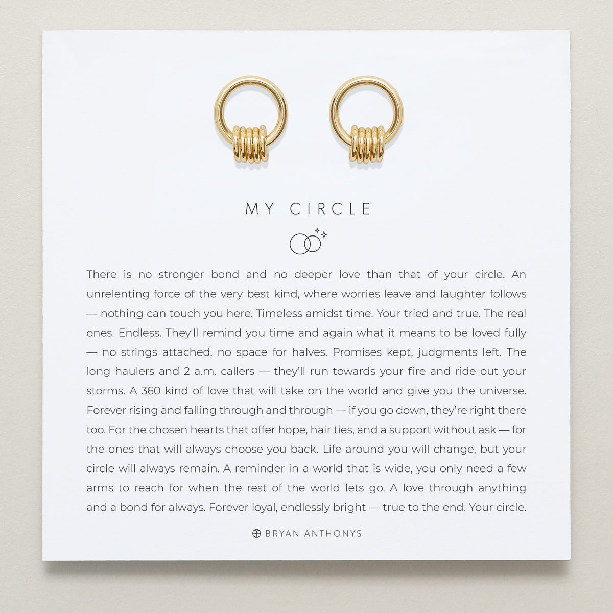 Bryan Anthonys My Circle Friendship Drop Earrings Gold