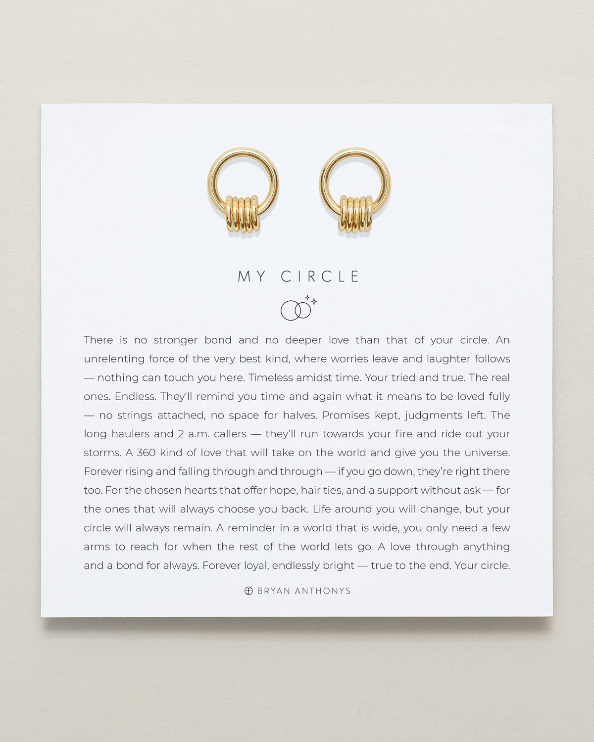 Bryan Anthonys My Circle Friendship Drop Earrings Gold