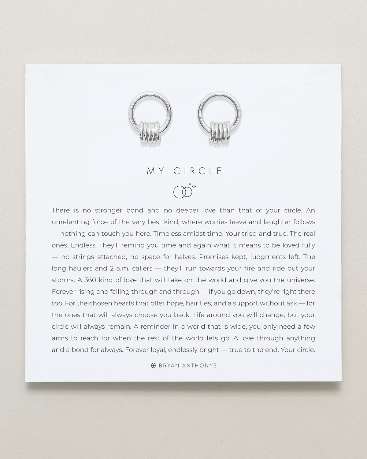 Bryan Anthonys My Circle Friendship Drop Earrings Silver