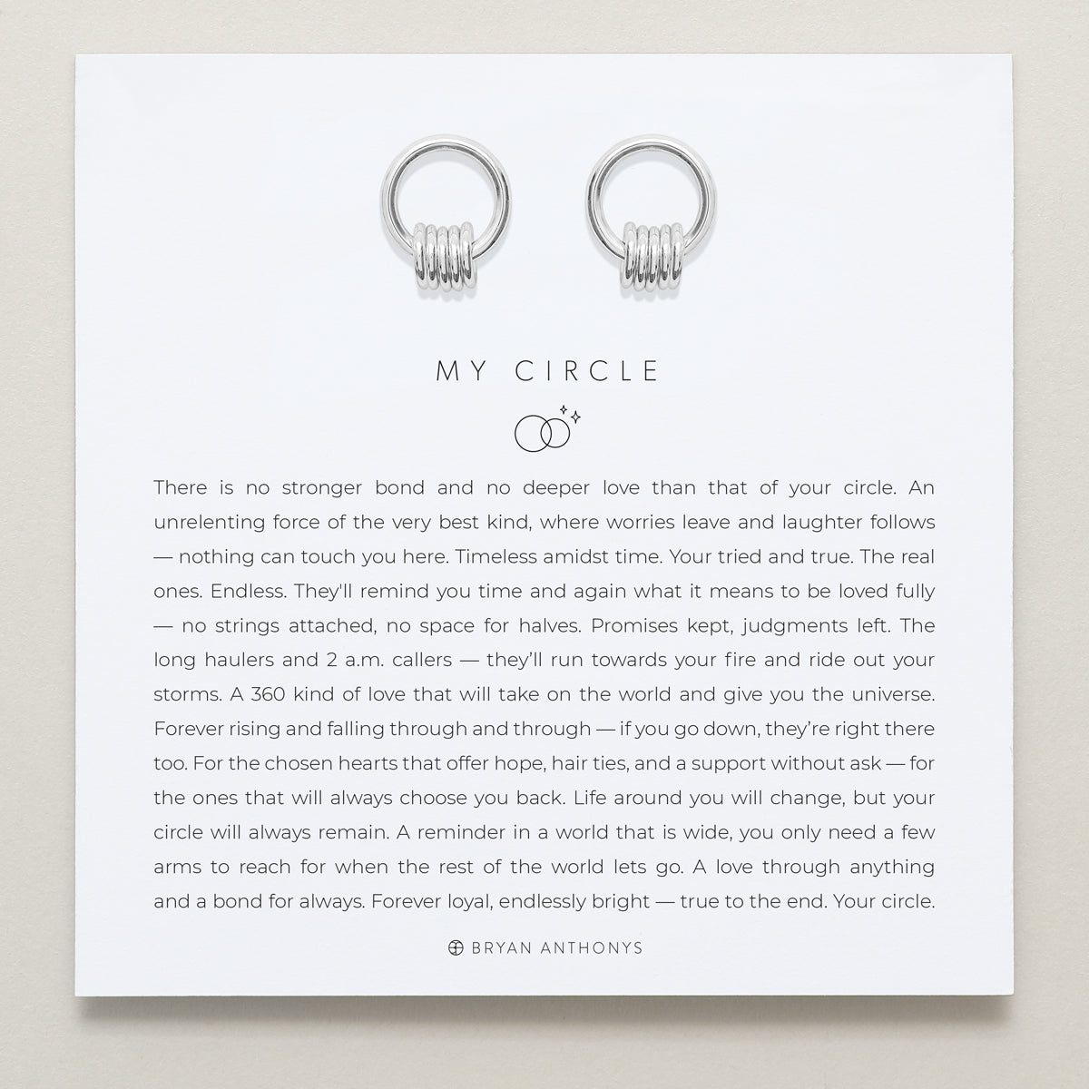 Bryan Anthonys My Circle Friendship Drop Earrings Silver