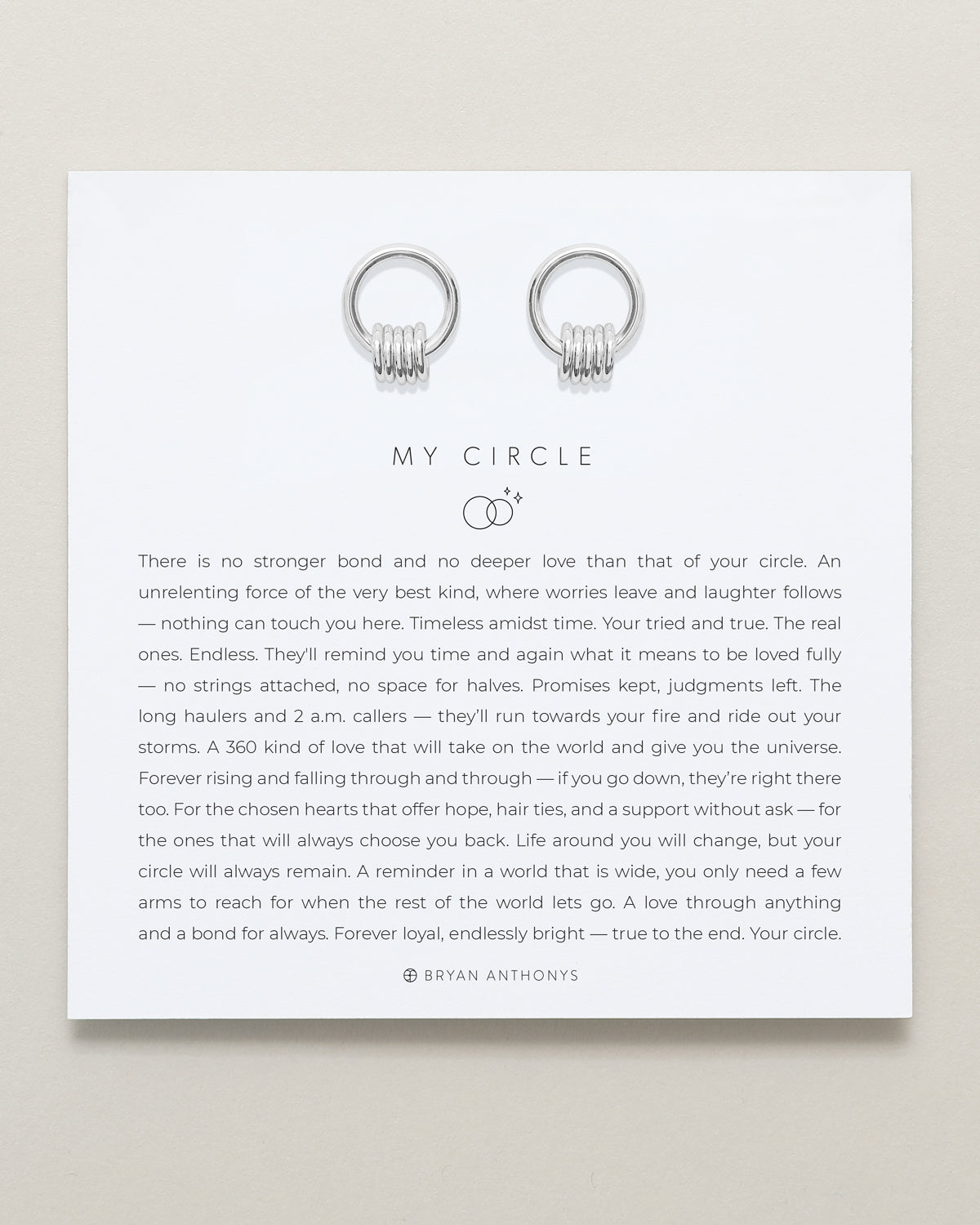 Bryan Anthonys My Circle Friendship Drop Earrings Silver