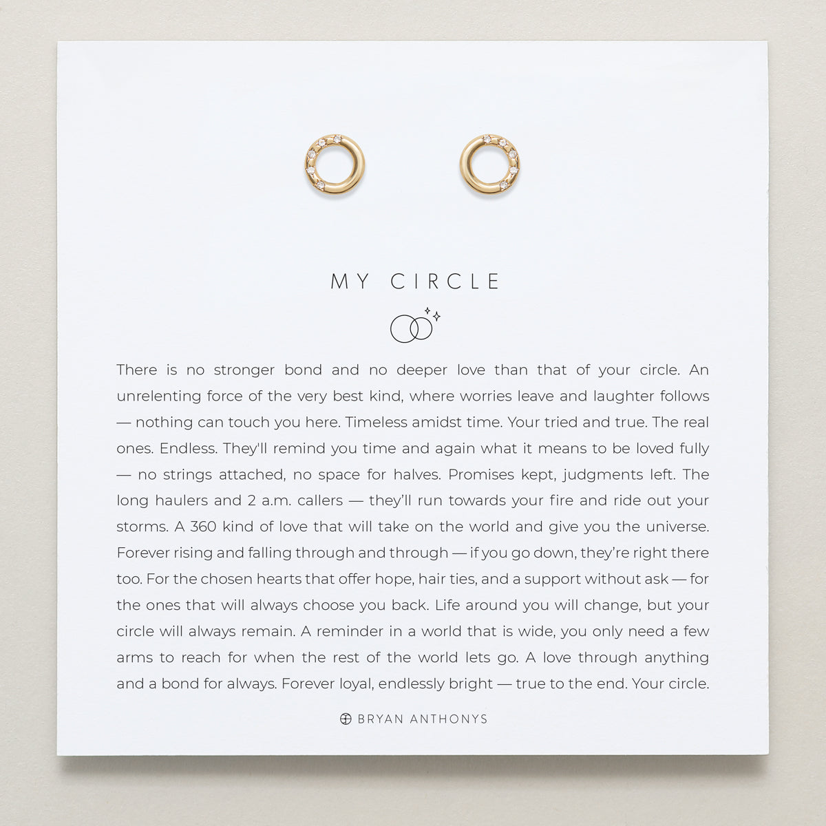 Bryan Anthonys My Circle Stud Earrings Gold
