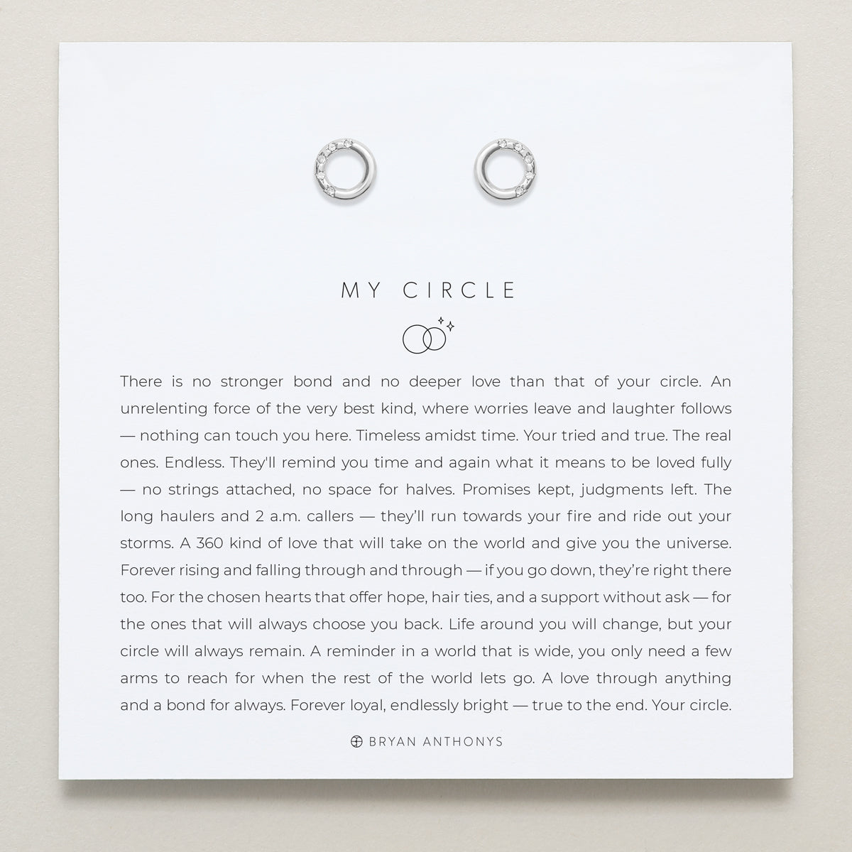Bryan Anthonys My Circle Stud Earrings Silver